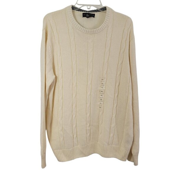 Tricots St. Raphael Men’s Size 2XL Cotton Pullover Crew Neck Vanilla Sweater NWT - Picture 15 of 16
